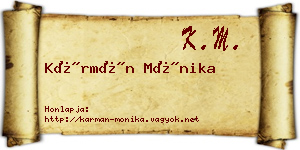 Kármán Mónika névjegykártya